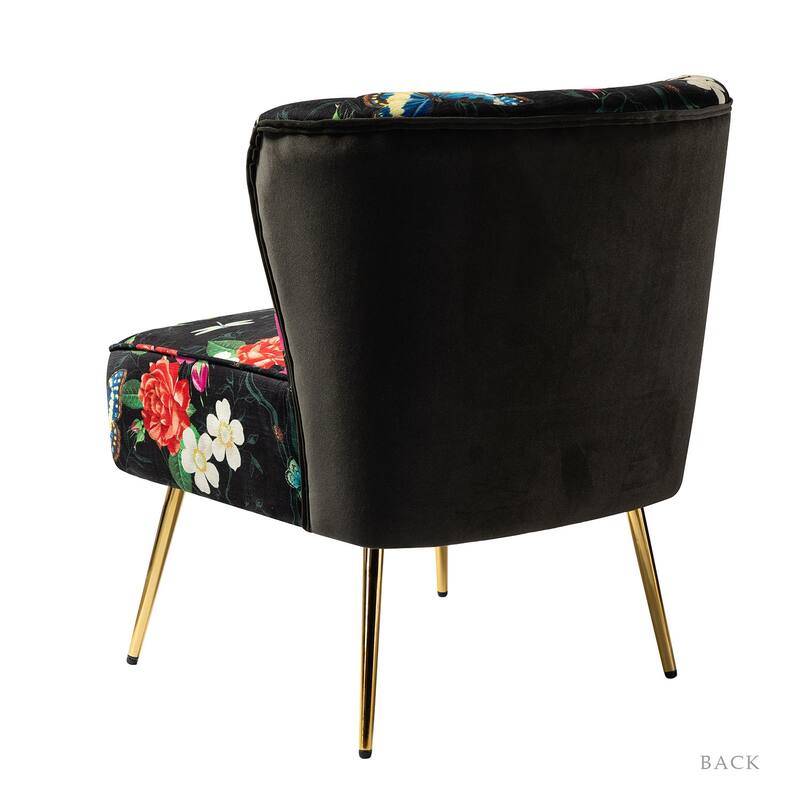 Almira Contemporary Upholstered Armless Side Chair with Tufted Back Set of 2 by HULALA HOME