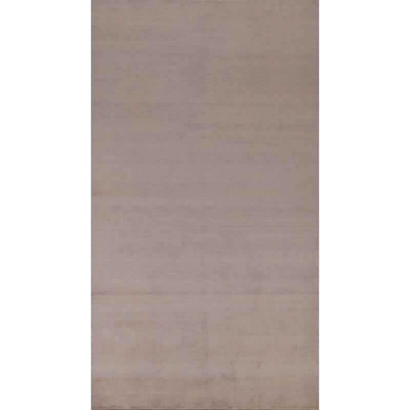Hand Knotted Oriental 100% Wool Carpet Modern Solid Beige & Ivories Gabbeh Area Rug - 10' 3'' X 5' 2''
