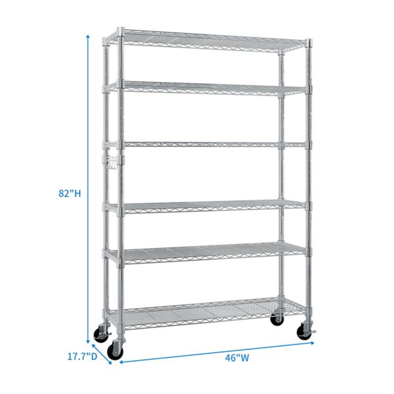 6-Tier Disassembly and Free Assembly NSF-Certified Steel Wire Shelving