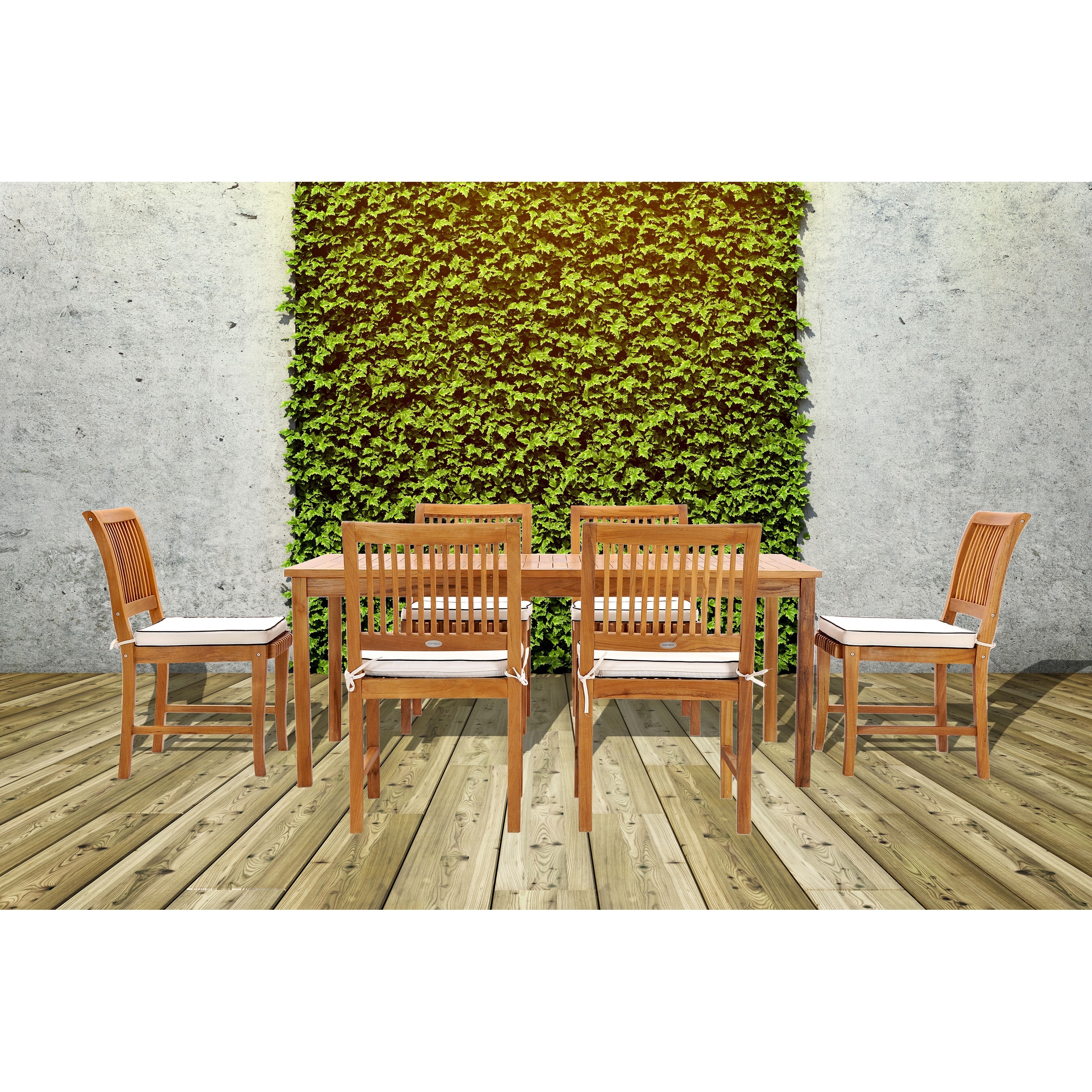 Chic Teak Sun Teak Wood Indoor/ Outdoor Dining Table, 47 Inch