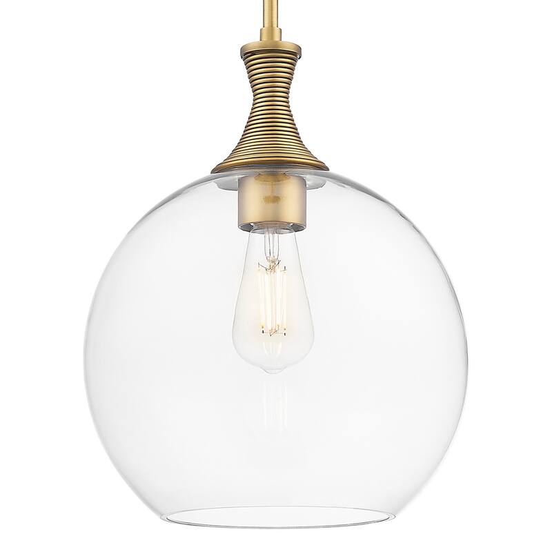 Innovations Lighting 415-1S-G122-12 Astor 12" Wide Pendant with Clear - Brushed Brass