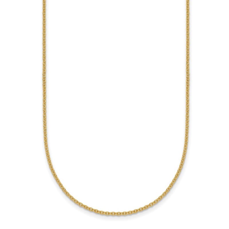 Curata Italian 14k Yellow Gold 1.5mm Cable Chain Necklace For Women (Lobster)