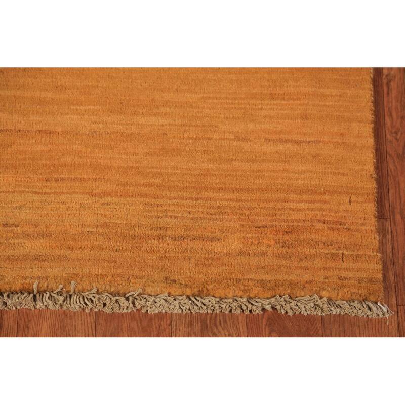 Rust Gabbeh Oriental Runner Rug Hand-Knotted Wool Carpet - 3'5" x 6'6"