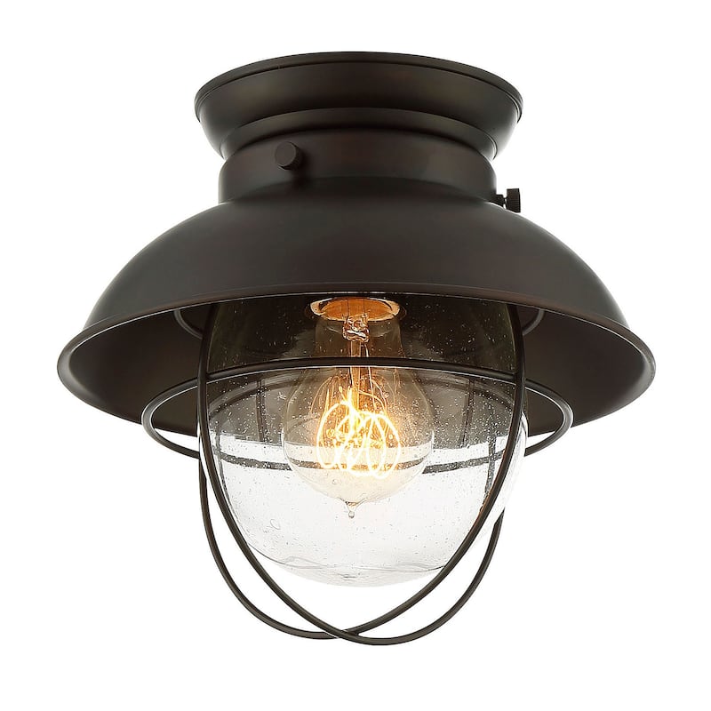 Meridian M60009 Single Light 9" Wide Flush Mount Lantern Ceiling