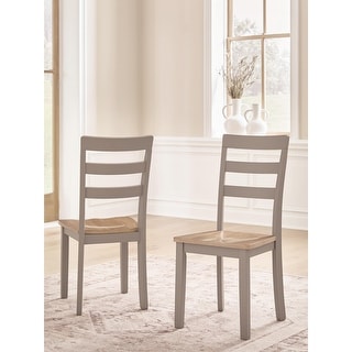 Signature Design by Ashley Loyander Natural/Gray Dining Chair (Set of 2) - 17" W x 22.5" D x 37.5" H