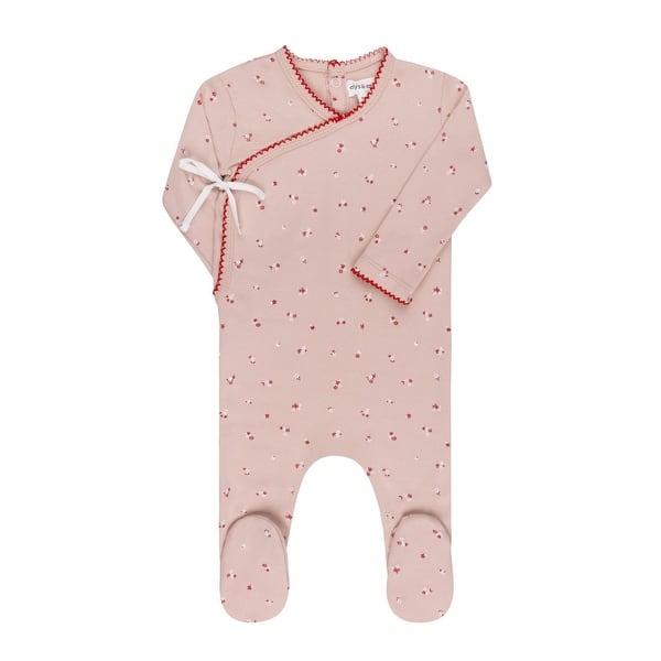 slide 2 of 11, Ely's & Co. Organic Cotton Cluster Flower & Leaf Footie Collection Pink - 18 Months