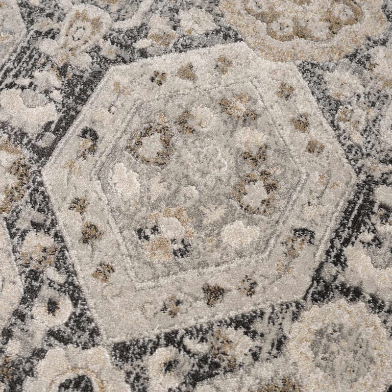 Hauteloom Bluffs Living Room, Bedroom Area Rug - Beige, Denim, Gray - 2' x 2'11"