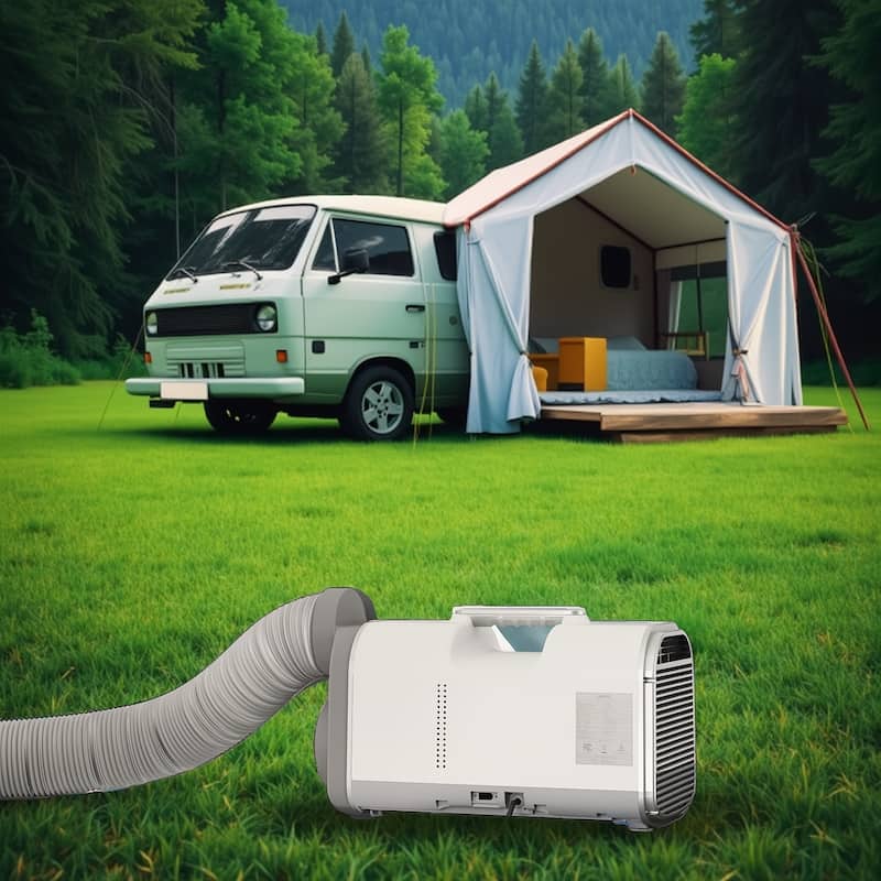 Waykar Portable Air Conditioner with Remote, 4500BTU AC 350W Power Consumption for Camping Tent, RV, Car