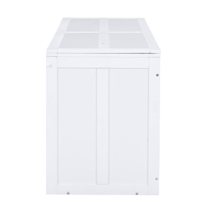 White Pine Wood & MDF Queen Size Murphy Bed with Rotatable Desk and Storage Shelves