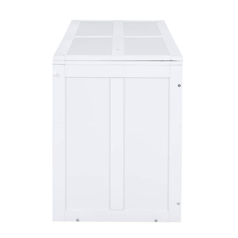 White Queen Murphy Bed with Rotating Desk and Shelves - Pine Wood and MDF Space-Saving Design