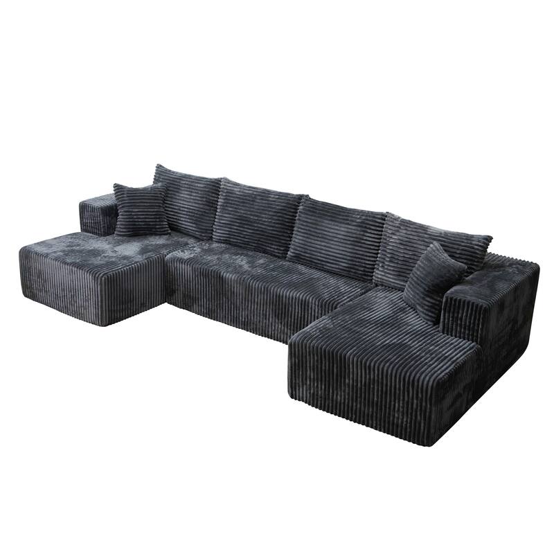 Modular Sofa U-Shaped Corduroy Sectional Sofa Living Room Free Combination Sofa Sets