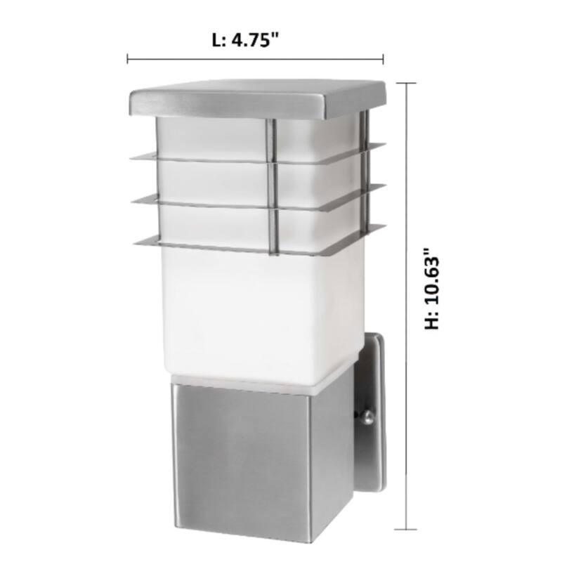 Eglo Calgary 1-light Stainless Steel Outdoor Wall Light with Opal Frosted Glass
