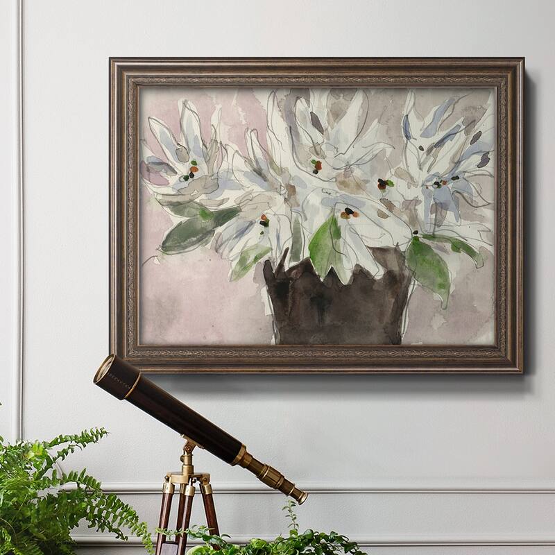 Magnolia Watercolor Study I Premium Framed Canvas- Ready to Hang