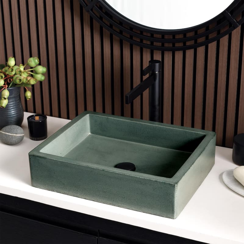 Nipomo NativeStone Undermount/ Vessel Bathroom Sink - 19.5" x 15" x 4.5" - Forest