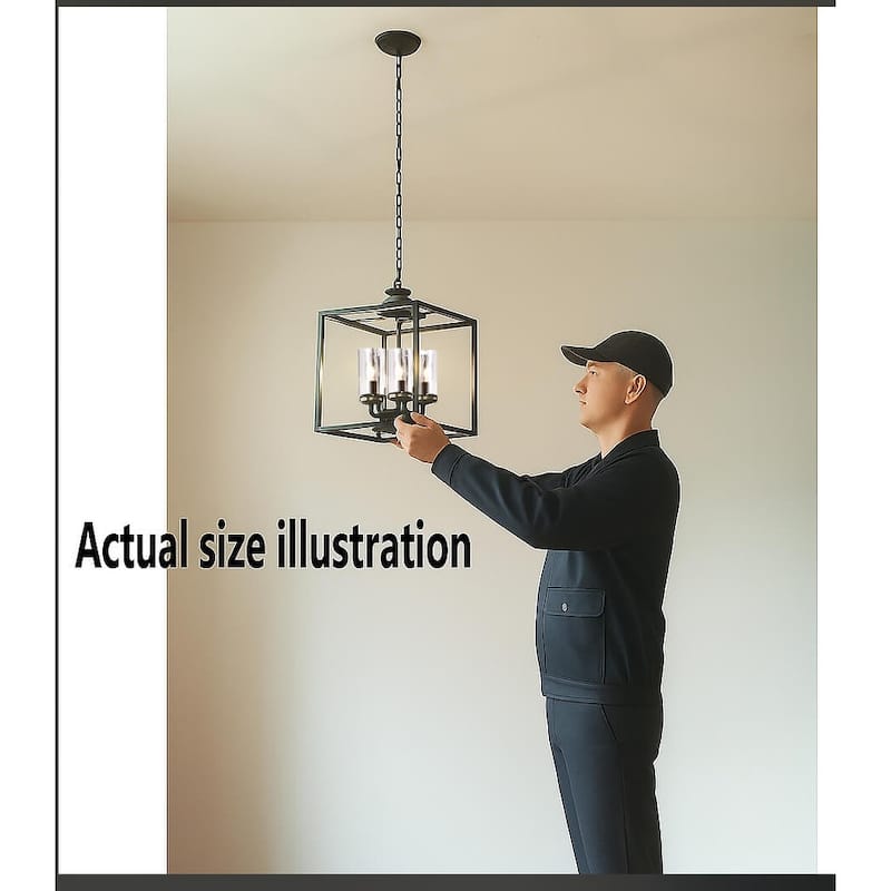 The Gray Barn 4-light Antique Black Lantern Chandelier