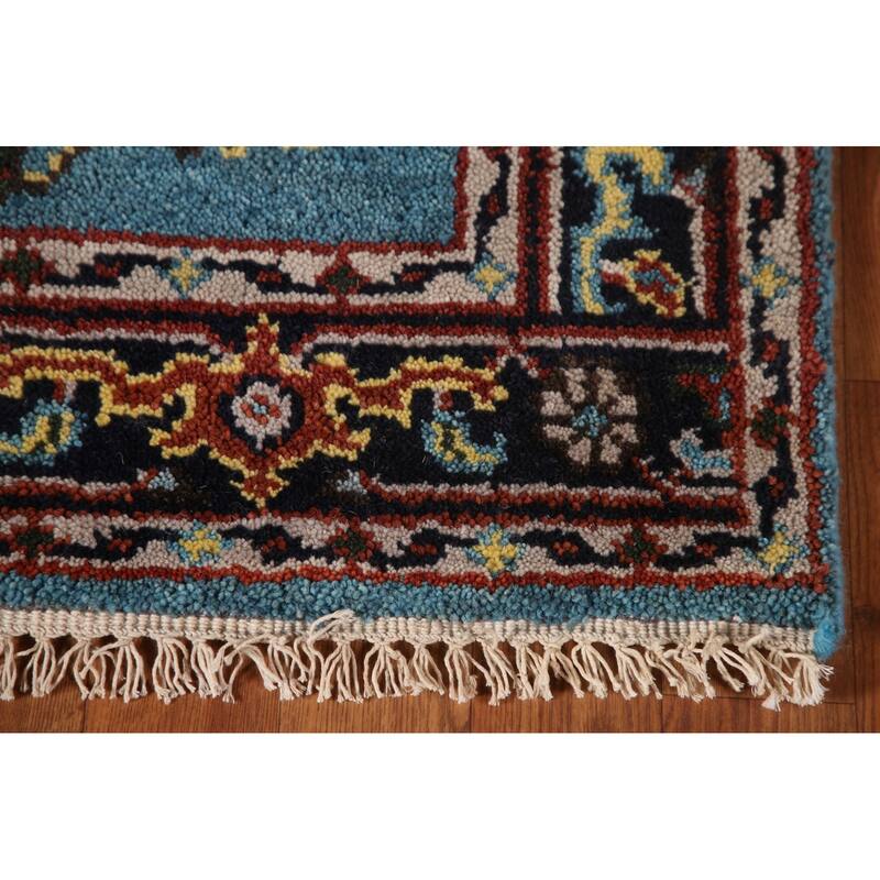 Blue Oushak Accent Rug Hand-Knotted Wool Carpet - 4'0"x 5'11"