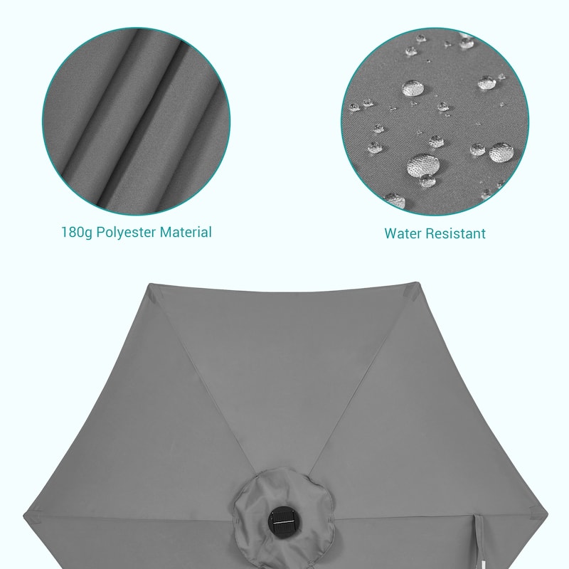 BONOSUKI 7.5ft LED Patio Umbrella Table Umbrellas,with Tilt and Crank