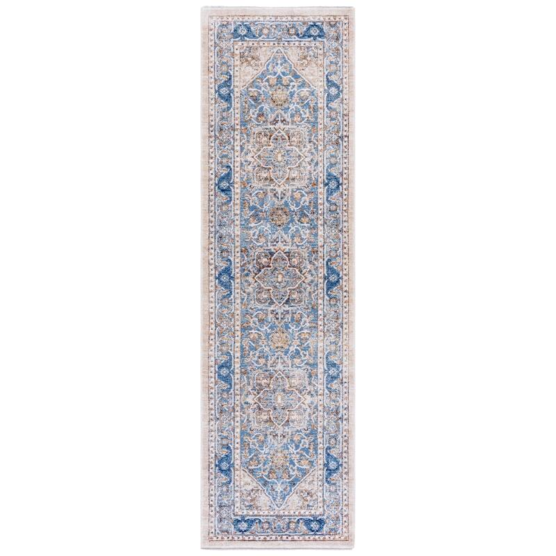 SAFAVIEH Elwood Tulin Traditional Medallion Rug - Blue/Beige - 2'3" x 8' Runner