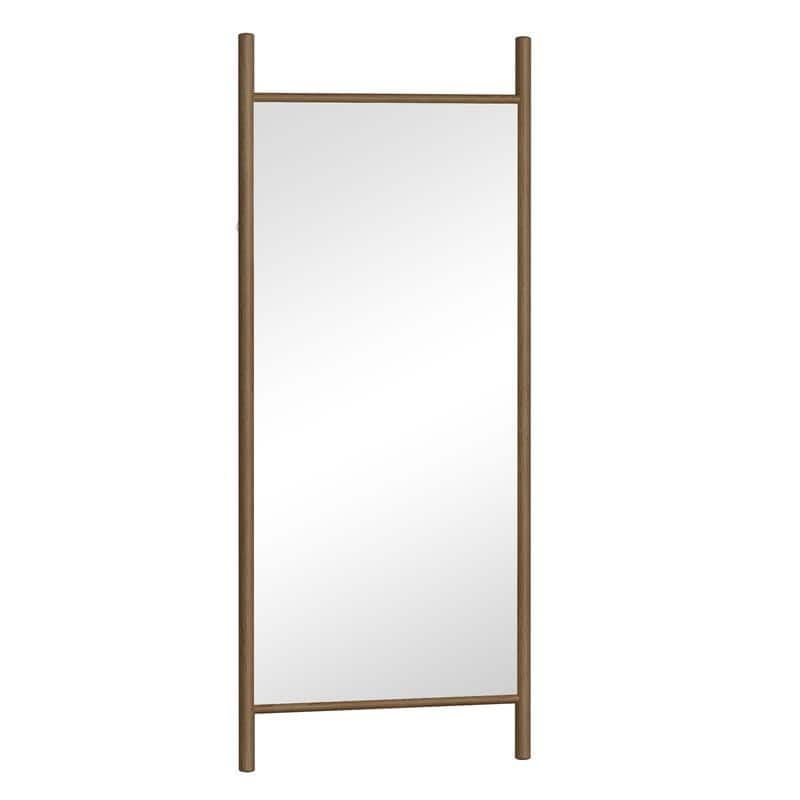 Ladder-Style Arched Solid Wood Framed Full Length Leaning Mirror