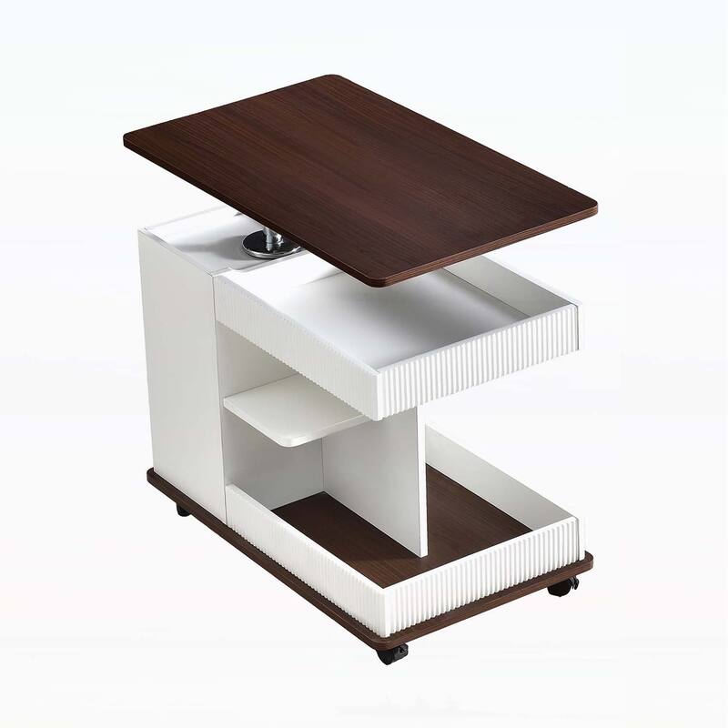 Modern End Table with Wheels