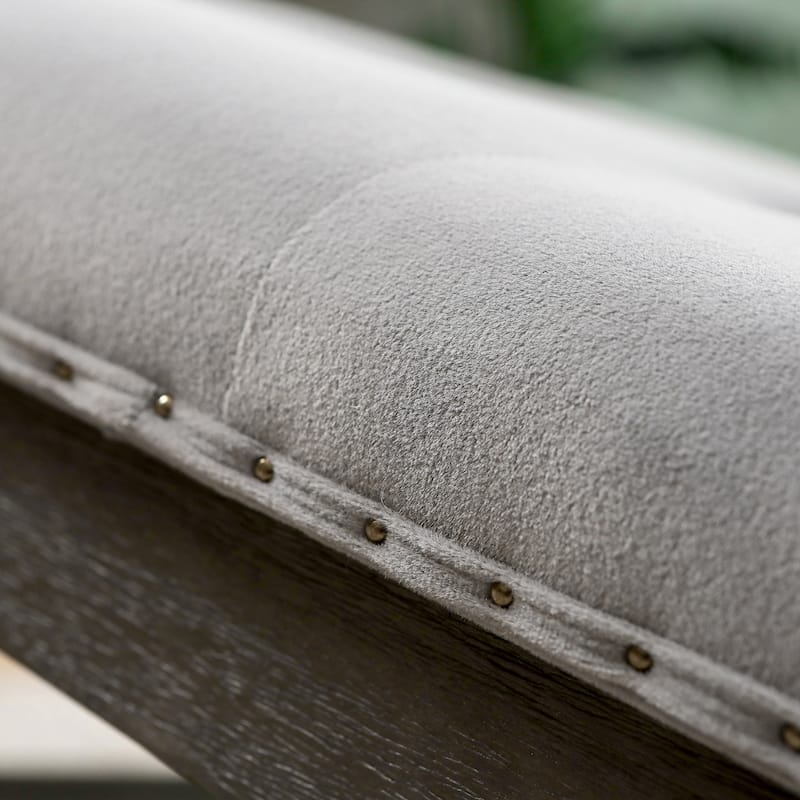 Cairona Tufted Bi-cast leather 34-Inch Shelved Ottoman Table