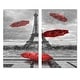 preview thumbnail 6 of 4, Designart 'Flying Umbrella with Eiffel Tower' Cityscapes Canvas Wall Art Print 2 Piece Set