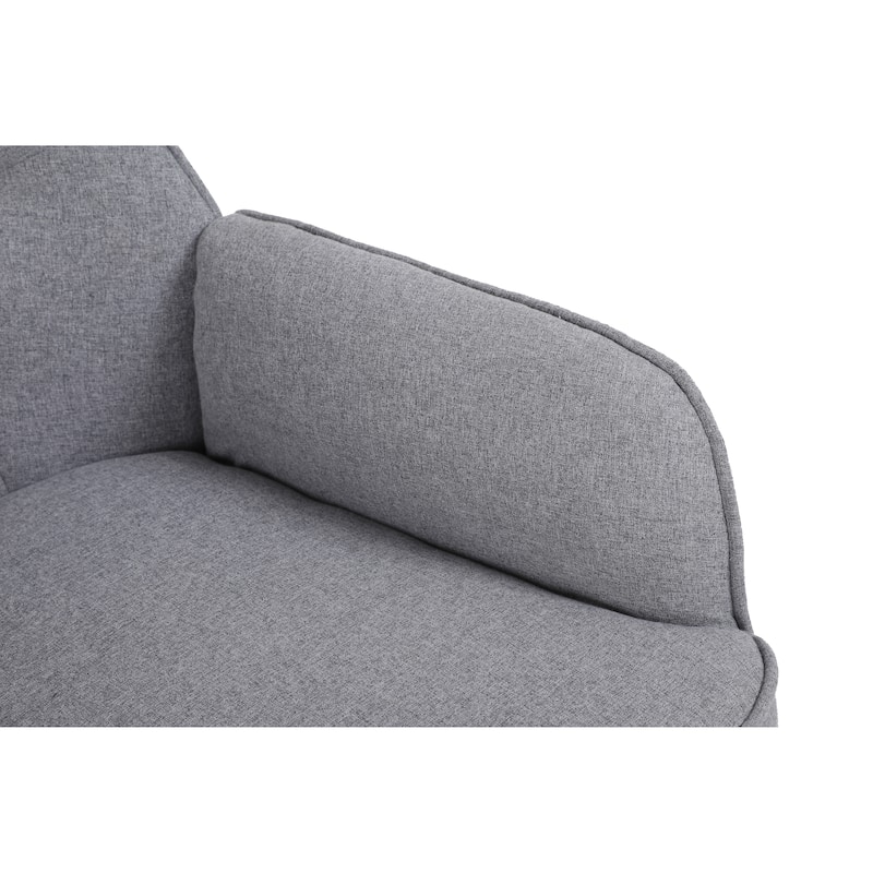 Modern Mid Century Chair Linen Sherpa Armchair for Living Room Bedroom Office Easy Assemble