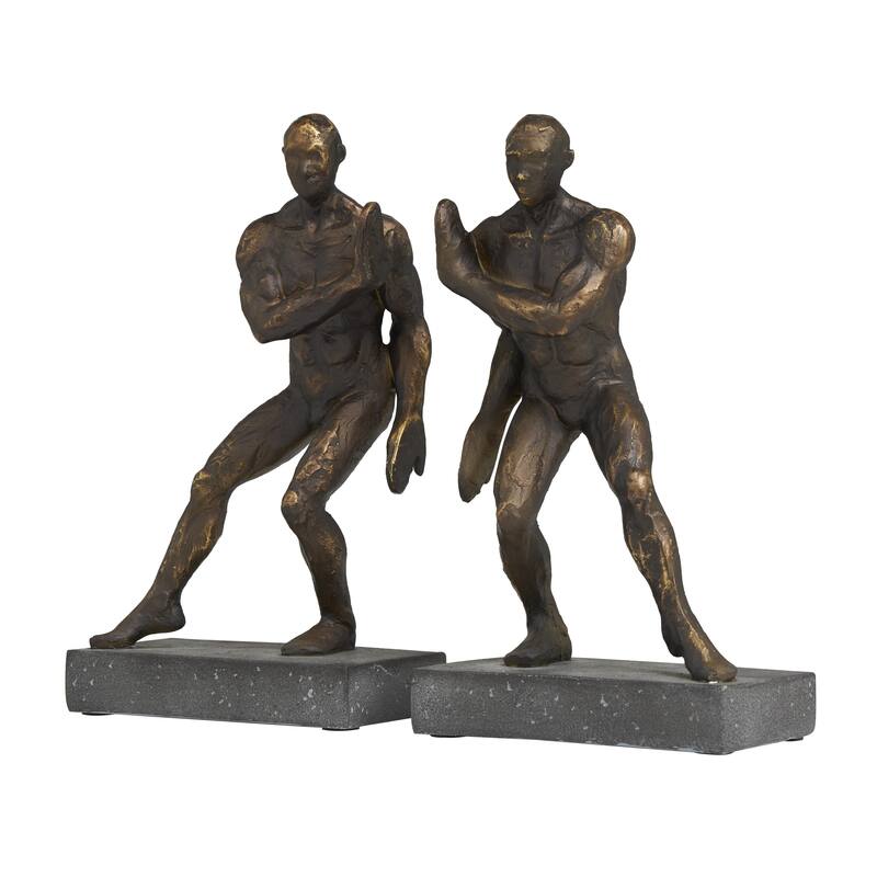 Polystone People Decorative Bookends - Set of 2 Bronze - Roche River Decor