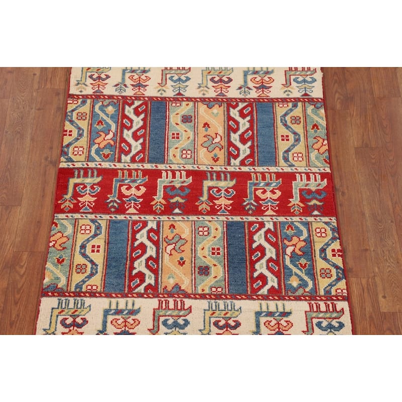 Animals Tribal Kazak Oriental Accent Rug Handmade Wool Carpet - 2'9" x 4'0"