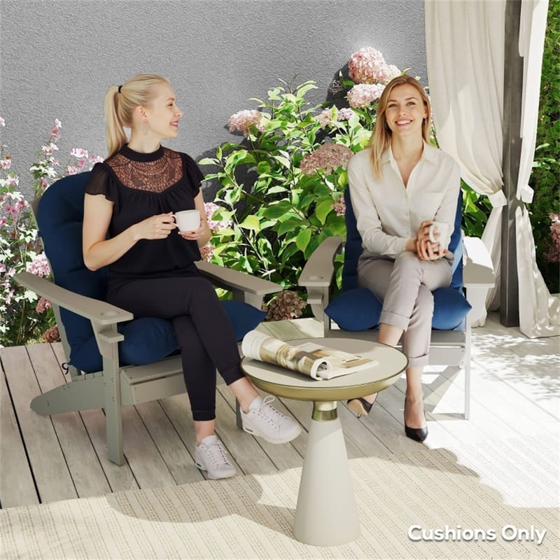 Adirondack Chair Cushion Set with Thick Padding UV Resistant Polyester Outdoor Seat and Back Cushions