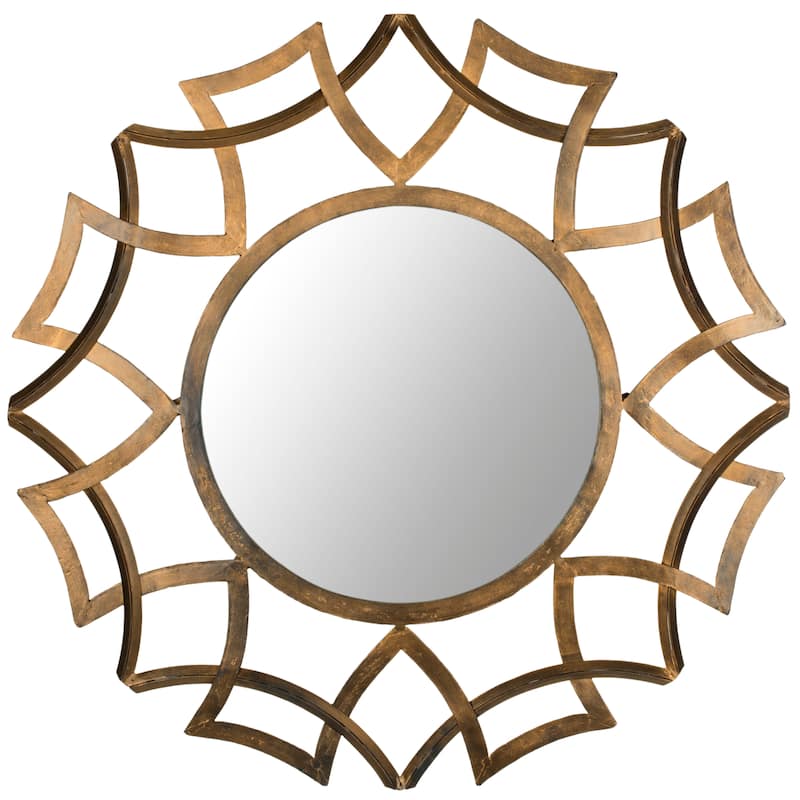 SAFAVIEH Yuuna Antique Gold Sunburst 35-inch Decorative Mirror - 35" x 1" x 35" - 35Wx1Dx35H