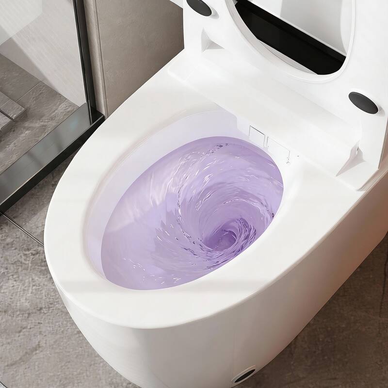 Smart Toilet Heated Seat, Warm Air Dryer, UV-C Sterilization, Auto Flush & Remote Control, One-Piece Intelligent Toilet