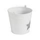 preview thumbnail 6 of 4, Metal Bucket w/ Star Cutout White 6x6.5x5