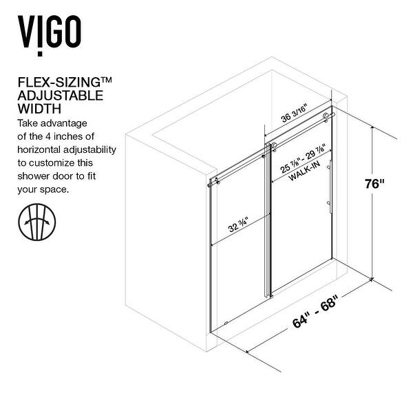 VIGO Elan E-class Shower Door with Clear Glass