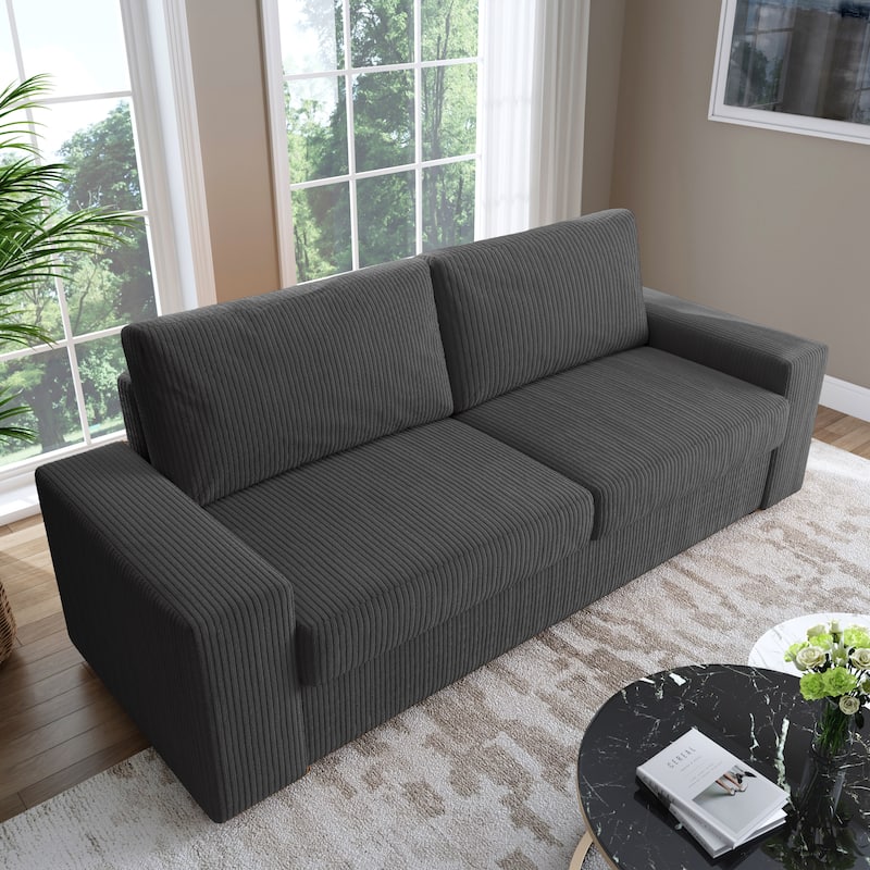 80.1" Wide Linen Corduroy Loveseat Living Room Sofa Couch