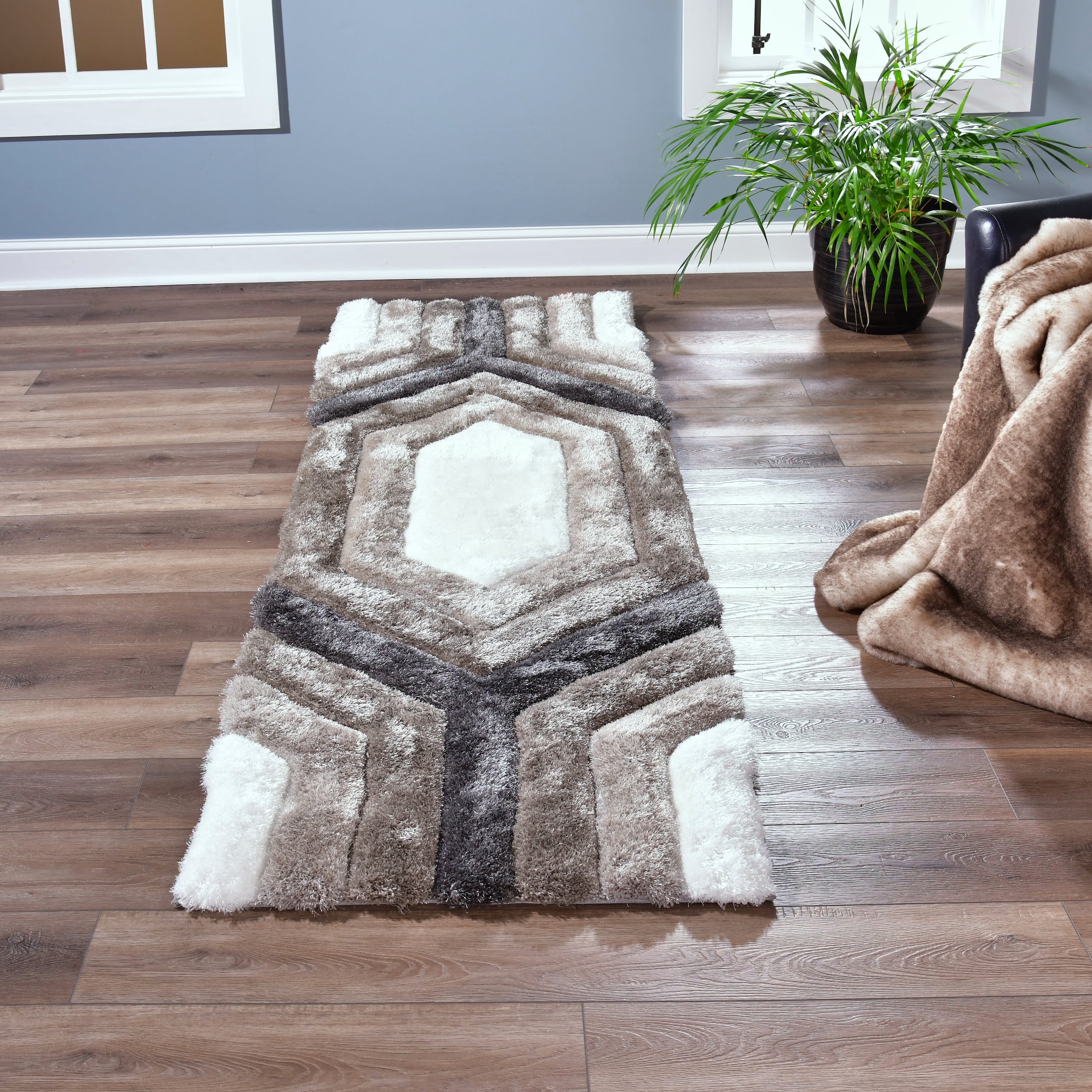 MDA Rugs Mateos Collection Grey/White Area Rug