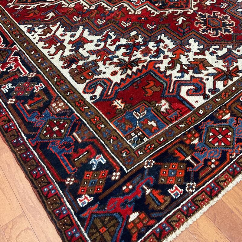 HERAT ORIENTAL Handmade Fine Persian Heriz Wool Rug - 7'9" x 9'8"