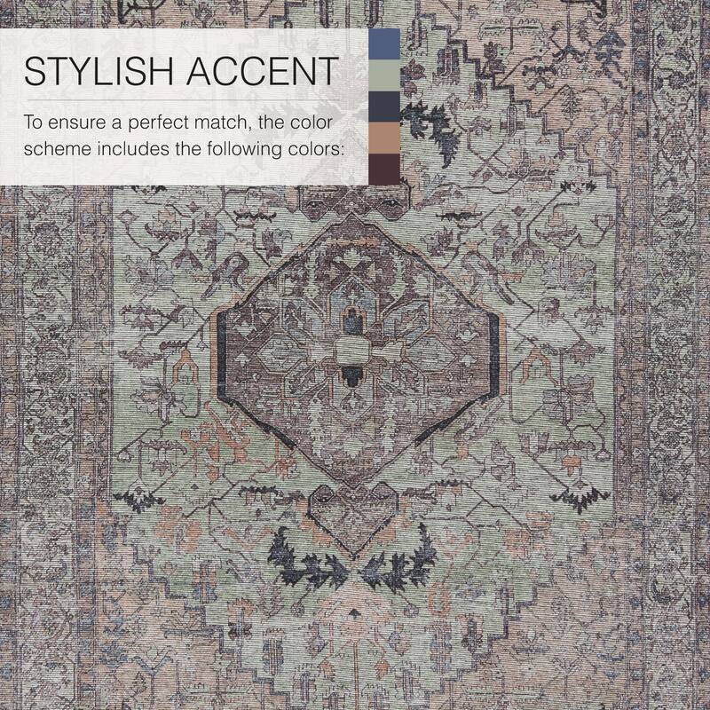 Abbott Machine Washable Medallion Area Rug
