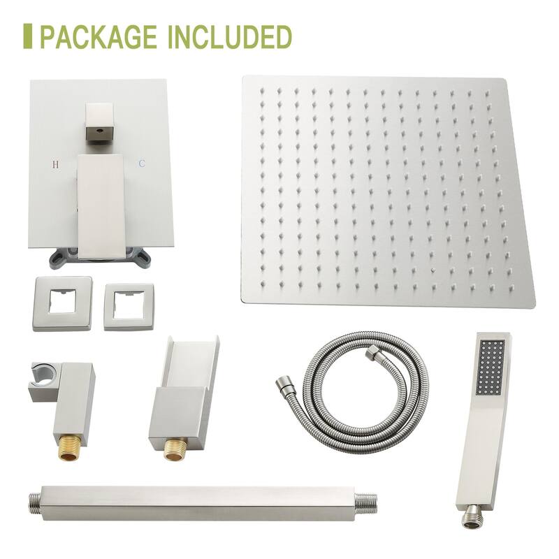 Ceiling Mount Shower with Waterfall Tub Spout and Hand Shower