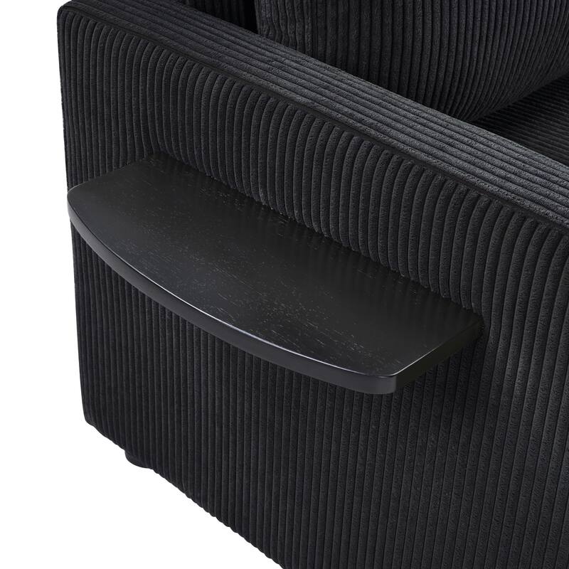 47.2" Twin Size Sleeper Sofa with Foldable Mattress, Side Pocket and 2 USB Ports for Living Room