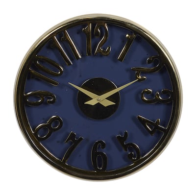 Aluminum Metal Wall Clock - Blue - Roche River Decor