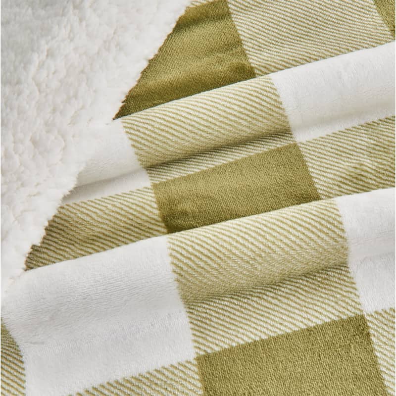 Linery & Co. Velvet Plush Reversible Sherpa Throw Blanket