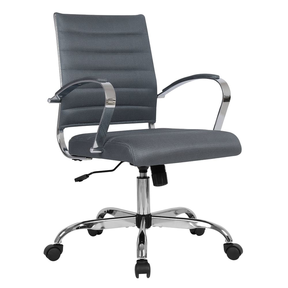 Benmar Ergonomic Mesh Office Desk Chair with Adjustable Height, Tilt, Swivel, Stainless Steel Chrome Frame, & Smooth Casters