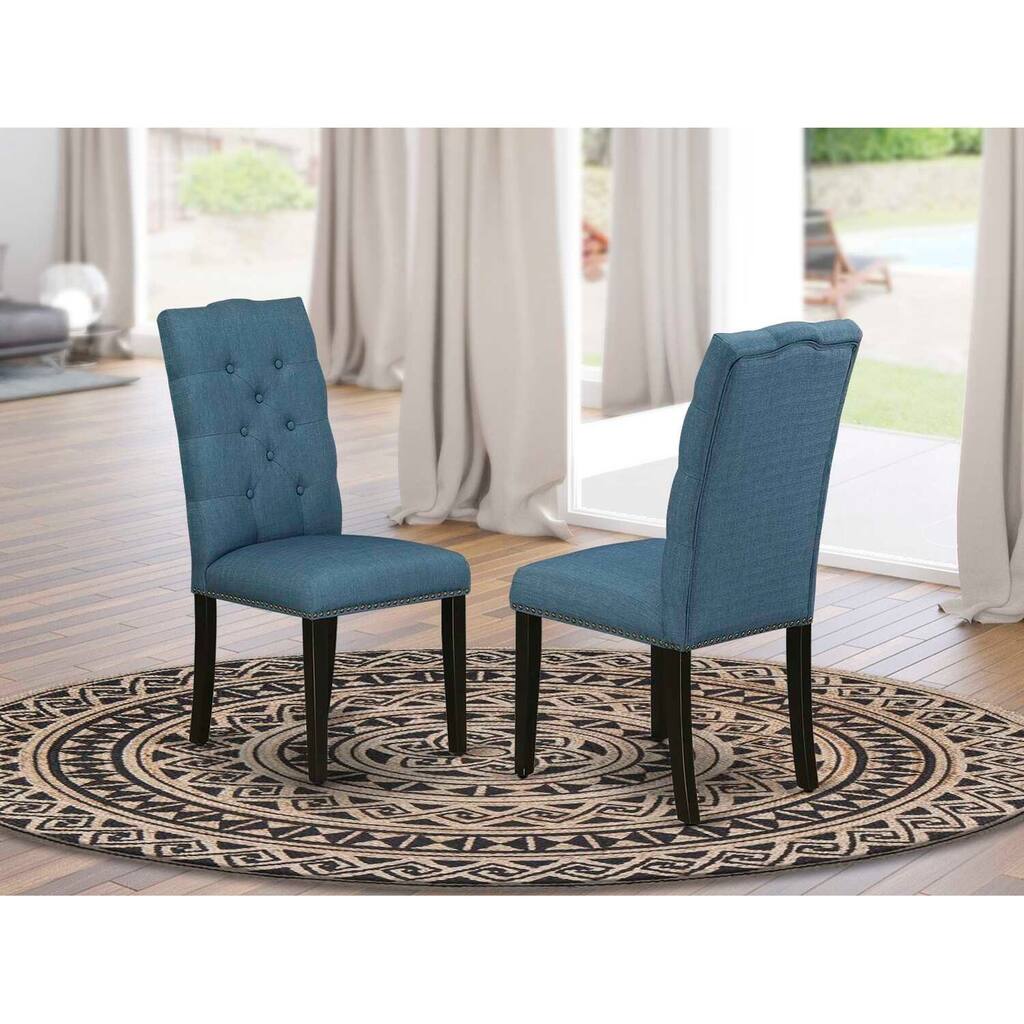Modern Parsons Dining Chair Set of 2 - Linen Fabric, Elegant Design, Comfortable Support