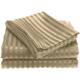 1800 Series Ultra Soft 4-Piece Embossed Stripe Bed Sheet Set - Stripe Sheet Set - Full - Mocha