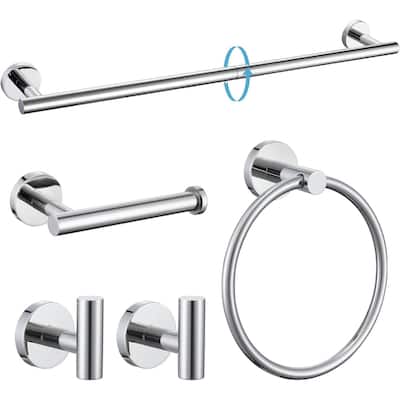 (Chrome) Bathroom Hardware Set, 304 Brushed Stainless Steel, 24 Inch