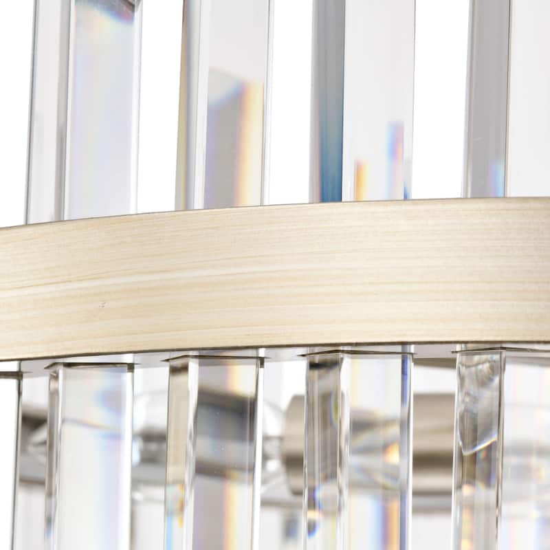 Casandra Brushed Champagne Silver 5-light Drum Crystal Chandelier