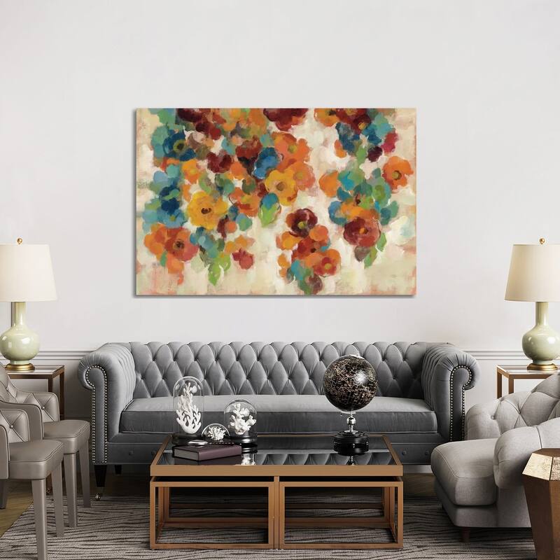 iCanvas "Spice And Turquoise Florals" by Silvia Vassileva Canvas Print