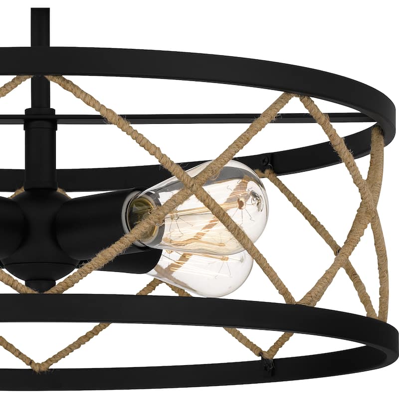 Cedar Park 4-Light Matte Black Semi-Flush Mount - Matte Black
