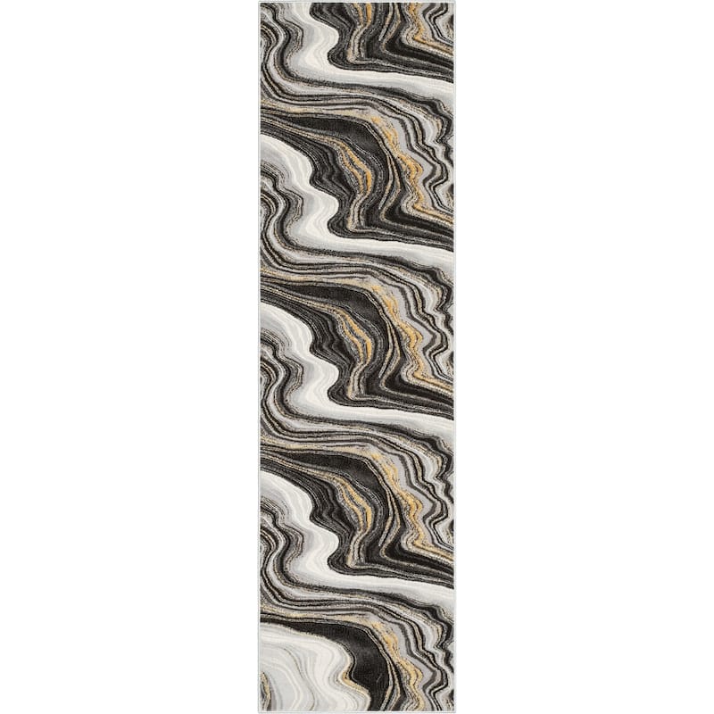 Well Woven Fairmont Warren Modern Abstract Area Rug - 2' 7" x 9' 10" - Grey